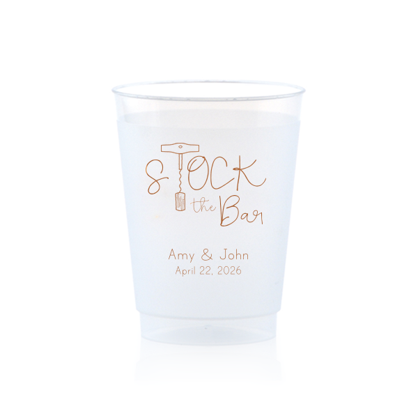 Get ready to raise a glass with the Stock the Bar Couples Cup! The corkscrew and cork cleverly transform into the "T" of Stock, embodying bar-side sophistication. Perfect for turning any gathering into a spirited celebration. Personalize it to make the perfect match for your soiree. Cheers to tipping the top shelf!
