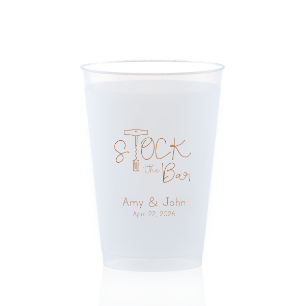 Get ready to raise a glass with the Stock the Bar Couples Cup! The corkscrew and cork cleverly transform into the "T" of Stock, embodying bar-side sophistication. Perfect for turning any gathering into a spirited celebration. Personalize it to make the perfect match for your soiree. Cheers to tipping the top shelf!
