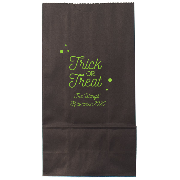 25 Trick Or Treat Dots Bag - Personalized Seasonal Popcorn Bag (Foil)