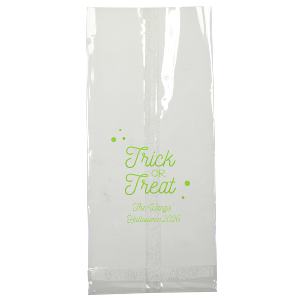 25 Trick Or Treat Dots Bag - Personalized Seasonal Large Cellophane Bag (Foil)