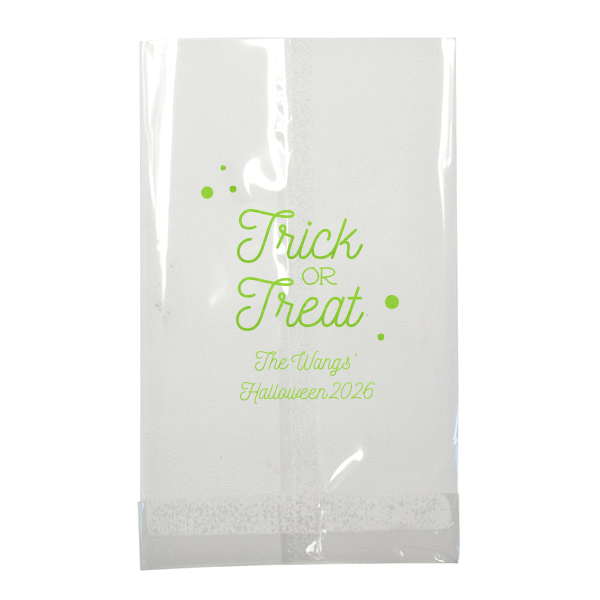 25 Trick Or Treat Dots Bag - Personalized Seasonal Small Cellophane Bag (Foil)