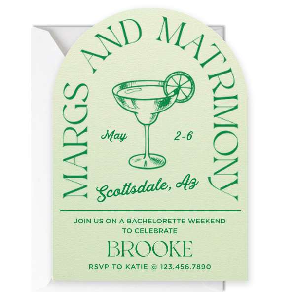Margs and Matrimony Bachelorette Party Arch Invitation
