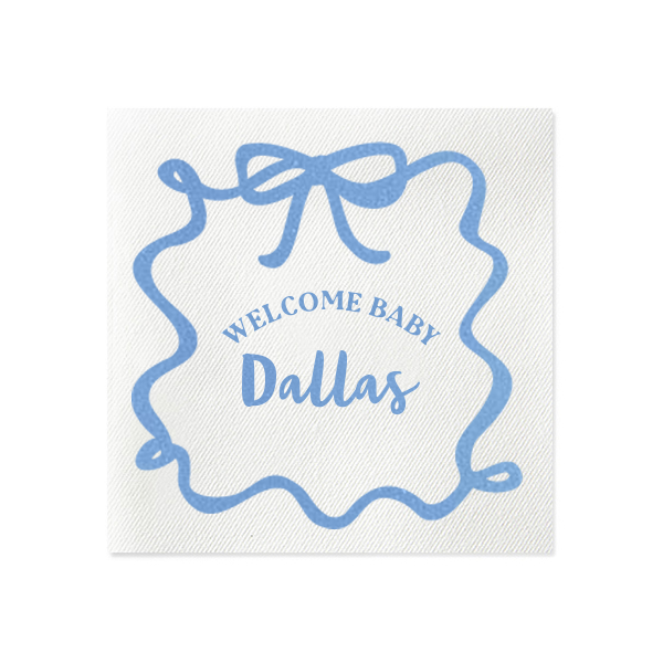 Ribbon Frame Welcome Baby Napkin