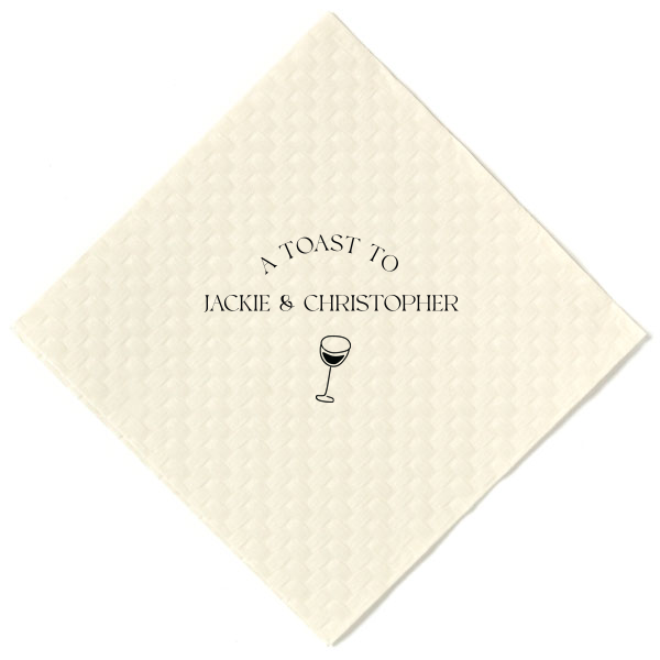 50 A Toast To Wine Glass Napkin - Personalized Cocktail Napkin (Foil)