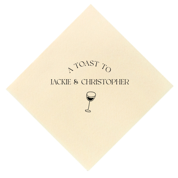 50 A Toast To Wine Glass Napkin - Personalized Petite Cocktail Napkin (Foil)
