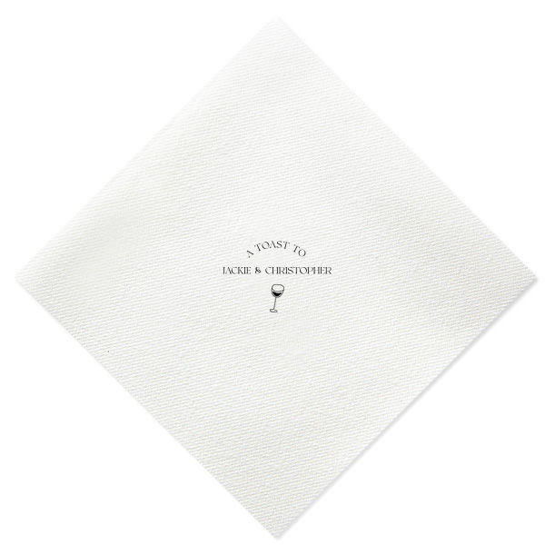 50 A Toast To Wine Glass Napkin - Personalized Extra-Large Dinner Napkin (Foil)