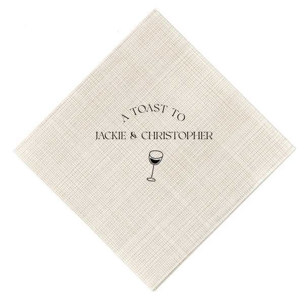 50 A Toast To Wine Glass Napkin - Personalized Cocktail Napkin (Foil)