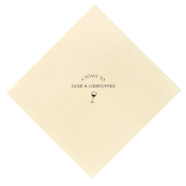 50 A Toast To Wine Glass Napkin - Personalized Dinner Napkin (Foil)