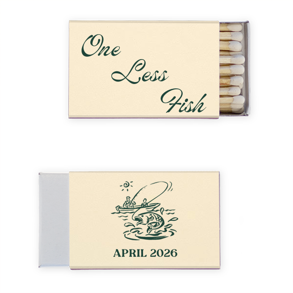 One Less Fish Bachelor Party Matchbook