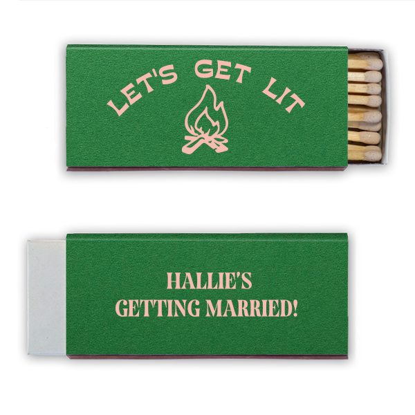 Camp Bachelorette Let's Get Lit Matchbook
