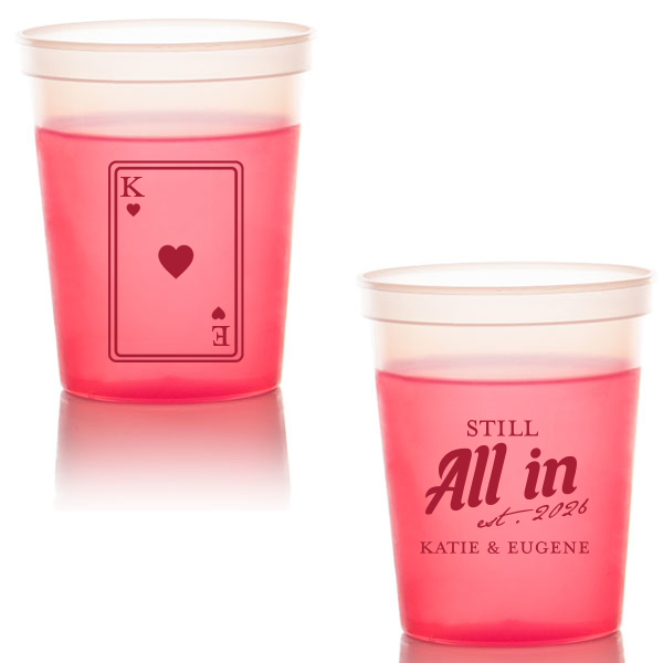 50 Playing Card Still All In Anniversary Cup - Personalized 16-oz. Color Changing Cup (Ink)