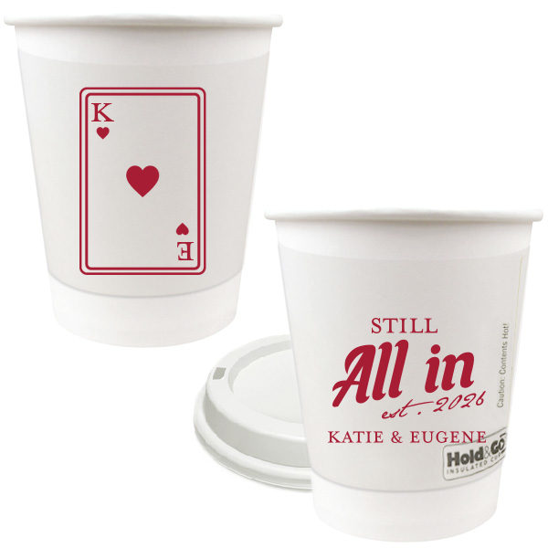 50 Playing Card Still All In Anniversary Cup - Personalized 8-oz. Double Wall Paper Hot Cup (Ink)