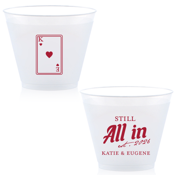 50 Playing Card Still All In Anniversary Cup - Personalized 9-oz. Frosted Cup (Ink)