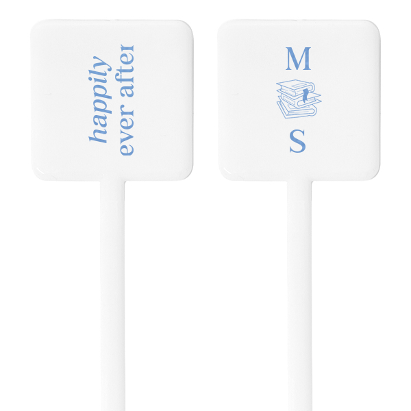 100 Happily Ever After Stir Stick - Personalized Square Plastic Stir Stick (Foil)