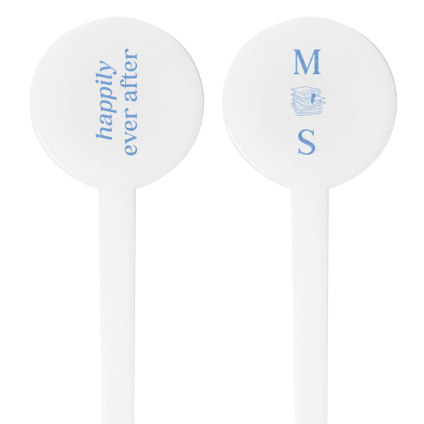 100 Happily Ever After Stir Stick - Personalized Round Plastic Stir Stick (Foil)