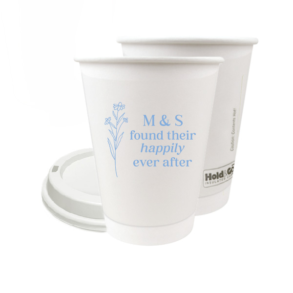 50 Happily Ever After Floral Cup - Personalized 12-oz. Double Wall Paper Hot Cup (Ink)