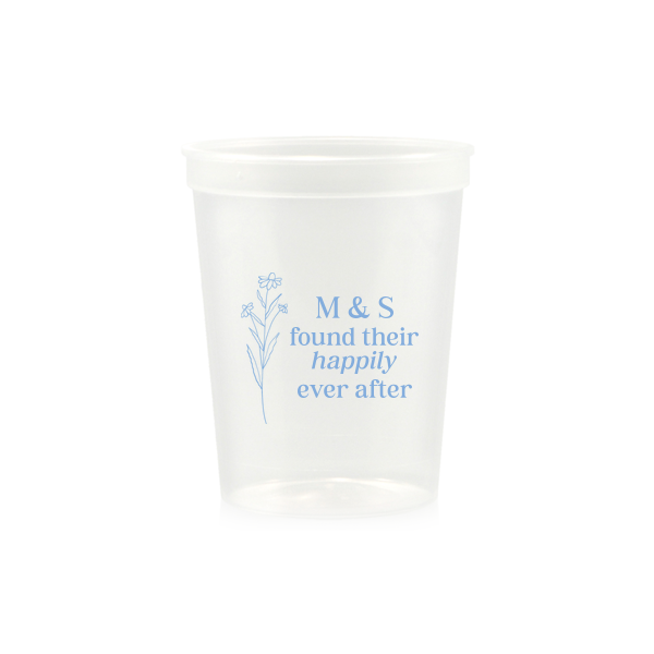 50 Happily Ever After Floral Cup - Personalized 16-oz. Stadium Cup (Ink)