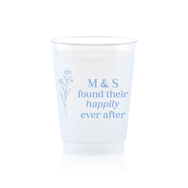 50 Happily Ever After Floral Cup - Personalized 10-oz. Frosted Cup (Ink)