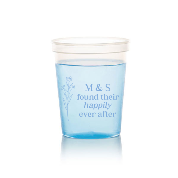 50 Happily Ever After Floral Cup - Personalized 16-oz. Color Changing Cup (Ink)