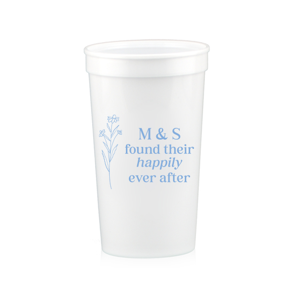 50 Happily Ever After Floral Cup - Personalized 22-oz. Stadium Cup (Ink)