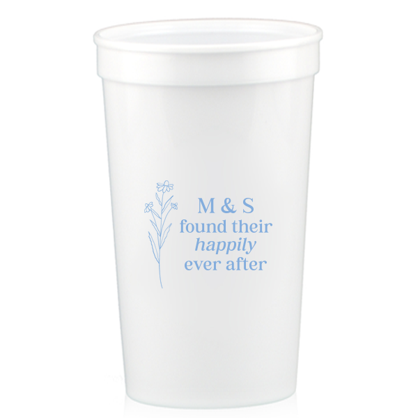 50 Happily Ever After Floral Cup - Personalized 32-oz. Stadium Cup (Ink)