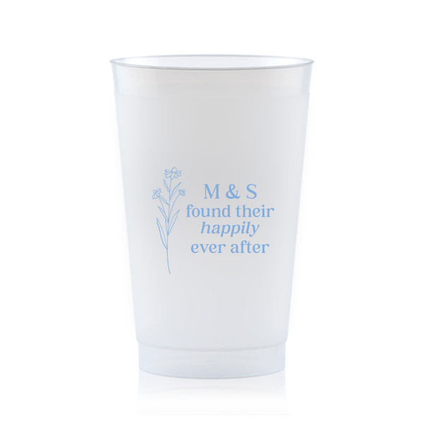50 Happily Ever After Floral Cup - Personalized 24-oz. Frosted Cup (Ink)
