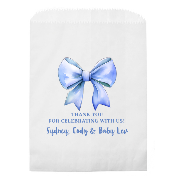 Ribbon in Blue Thank You Baby Bag