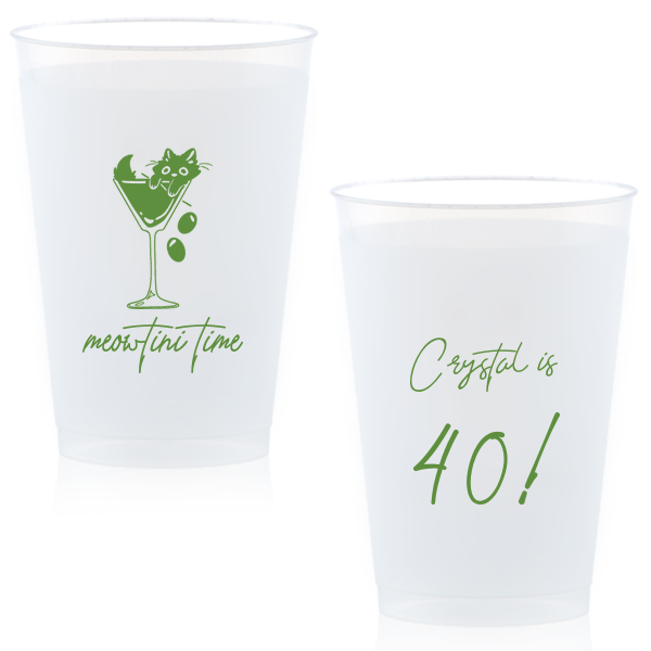 Meowtini Time Birthday Cup