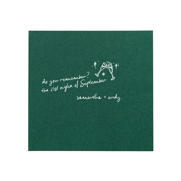 50 The 21st Night of September Wedding Napkin - Personalized Cocktail Napkin (Foil)
