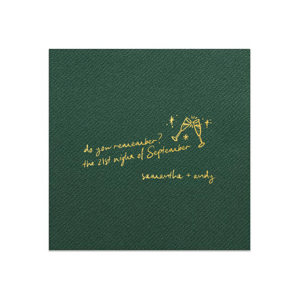 50 The 21st Night of September Wedding Napkin - Personalized Cocktail Napkin (Foil)