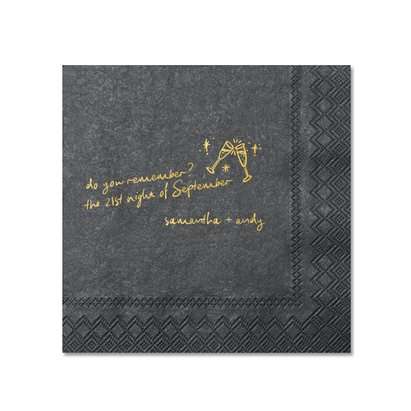 50 The 21st Night of September Wedding Napkin - Personalized Cocktail Napkin (Foil)