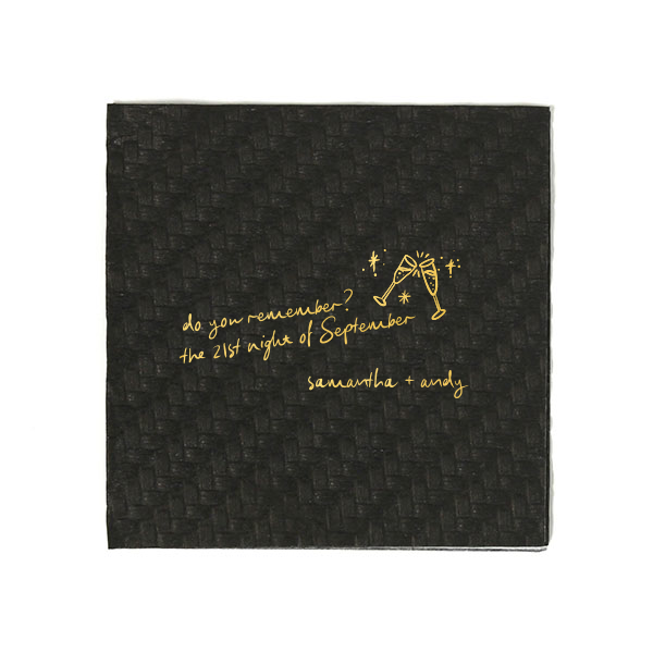 50 The 21st Night of September Wedding Napkin - Personalized Cocktail Napkin (Foil)