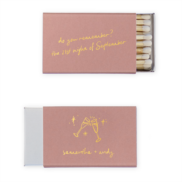 50 The 21st Night of September Wedding Matches - Personalized Classic Matchbox (Foil)
