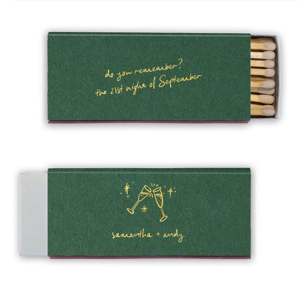 50 The 21st Night of September Wedding Matches - Personalized Candle Matchbox (Foil)