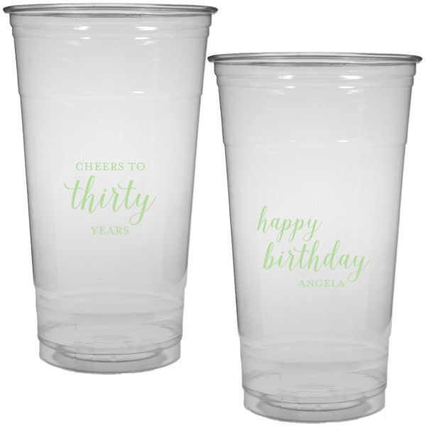 50 Cheers to Years Cup - Personalized Birthday 32-oz. Soft Plastic Cup (Ink)