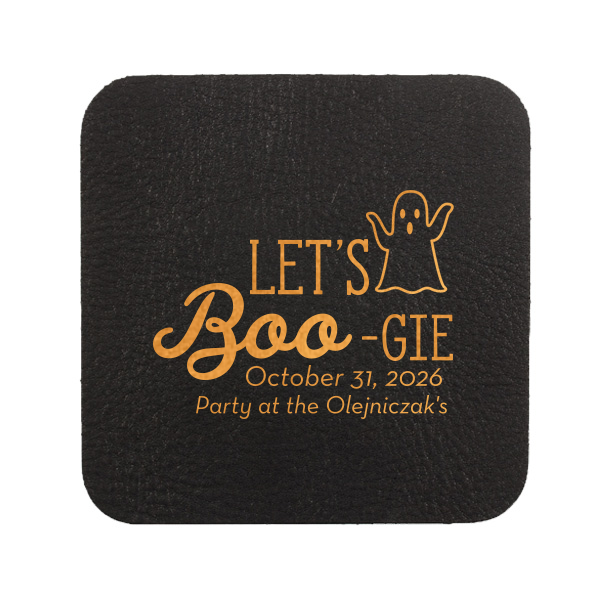 Our custom Black with Silver back Nouveau Coaster with Shiny Copper Foil has a Ghost graphic and is good for use in Halloween themed parties and will impress guests like no other. Make this party unforgettable.