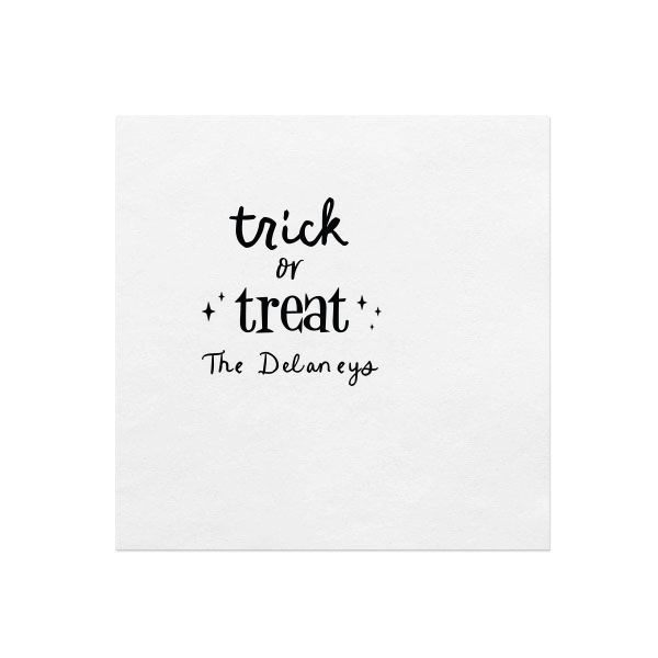 50 Starry Trick Or Treat Napkin - Personalized Luncheon Napkin (Foil)
