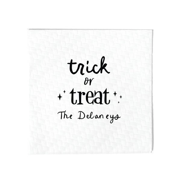 50 Starry Trick Or Treat Napkin - Personalized Cocktail Napkin (Foil)