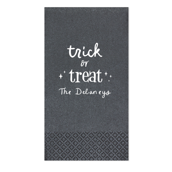 50 Starry Trick Or Treat Napkin - Personalized Guest Hand Towel (Foil)