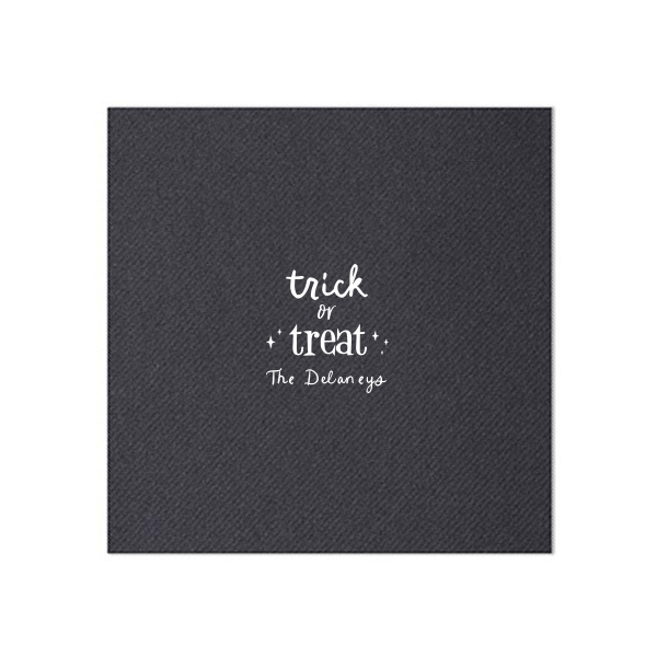 50 Starry Trick Or Treat Napkin - Personalized Extra-Large Dinner Napkin (Foil)