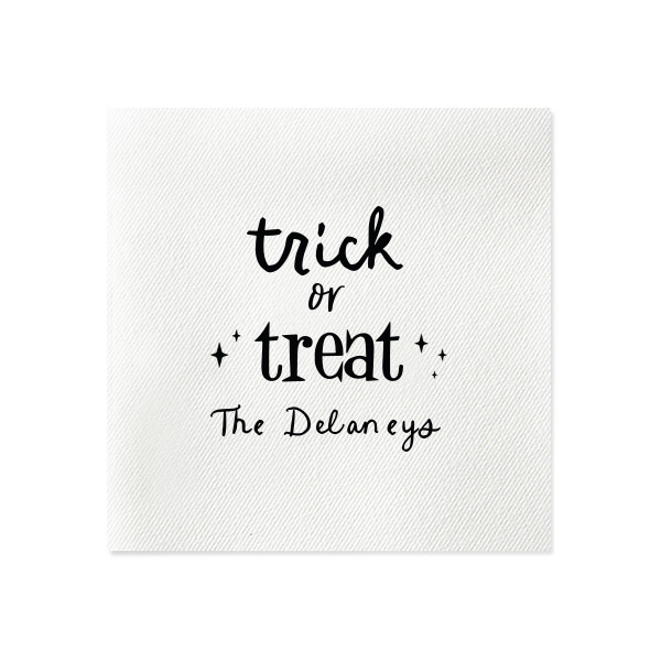 50 Starry Trick Or Treat Napkin - Personalized Cocktail Napkin (Foil)