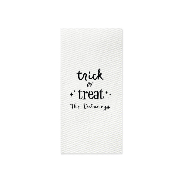 50 Starry Trick Or Treat Napkin - Personalized Folded Dinner Napkin (Foil)