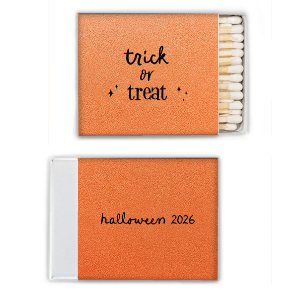 50 Trick Or Treat Match - Personalized Square Matchbox (Foil)