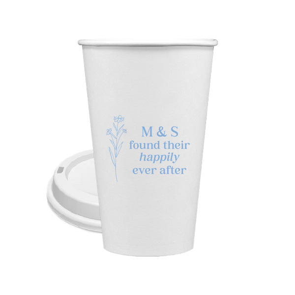 50 Happily Ever After Floral Cup - Personalized 16-oz. Single Wall Paper Hot Cup (Ink)