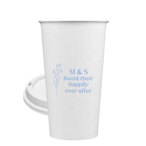 50 Happily Ever After Floral Cup - Personalized 20-oz. Single Wall Paper Hot Cup (Ink)