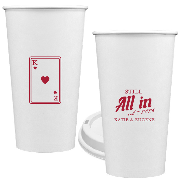 50 Playing Card Still All In Anniversary Cup - Personalized 20-oz. Single Wall Paper Hot Cup (Ink)