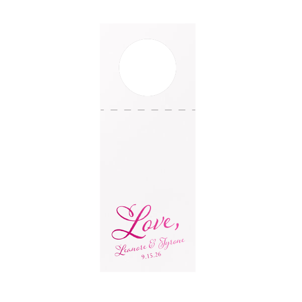 Our custom Poptone Peach Arch Gift Tag with Shiny Fuchsia Foil can be personalized to match your party's exact theme and tempo.