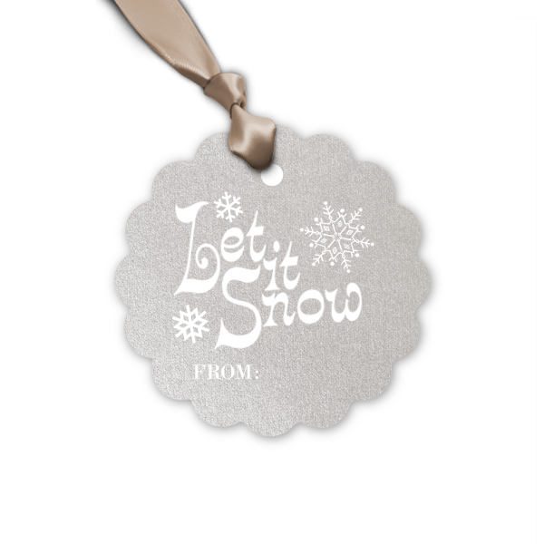 25 Let It Snow Gift Tag - Personalized Petal Gift Tag (Foil)