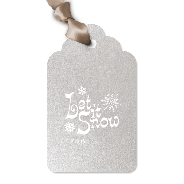 25 Let It Snow Gift Tag - Personalized Round Arch Gift Tag (Foil)