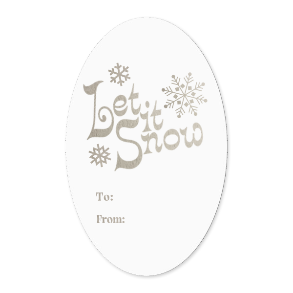 5 Let It Snow Label - Personalized Oval Label (Ink)